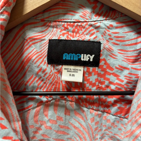 Kids' Red and Gray Patterned Button-Down Shirt - Picture 4 of 5